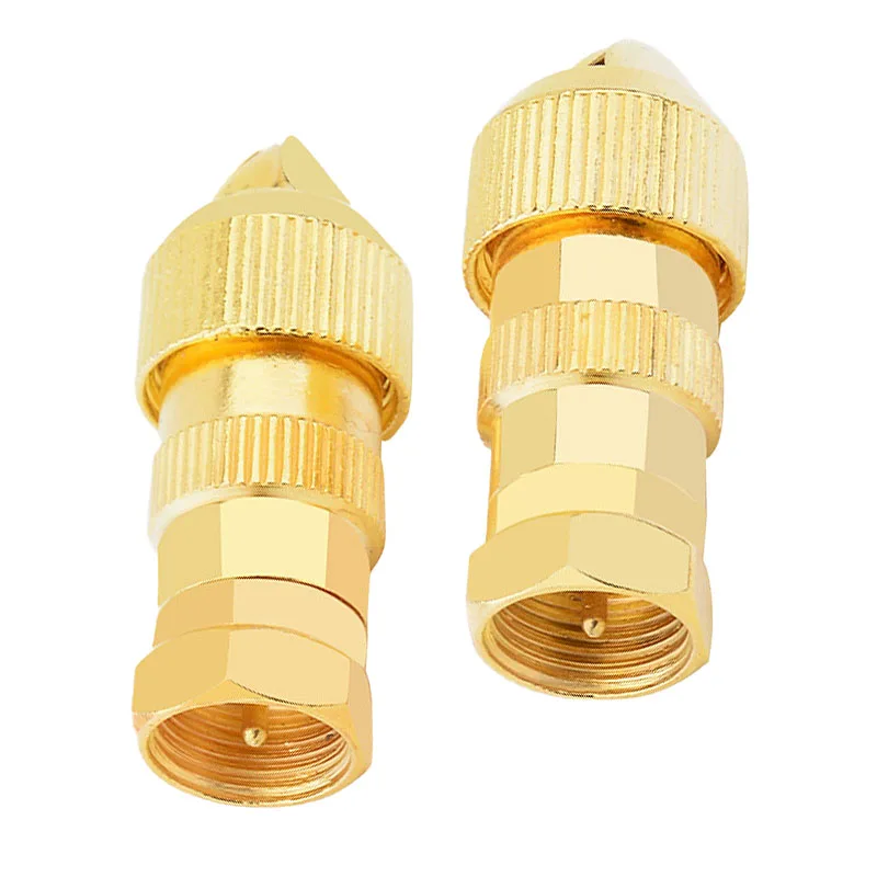 5PCS Gold Plated TV RF Adapter  MaleF-Type Coaxial Connector Plug for TVs Antenna Cable Splitter High-Speed Signal Transmission