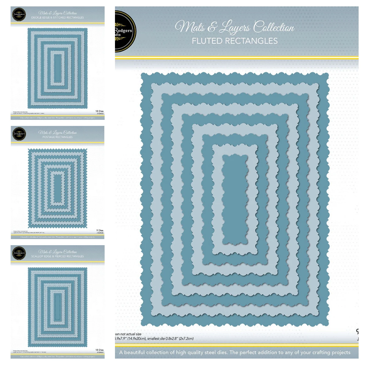 

Scallop Edge & Pierced Rectangles Metal Cutting Dies For DIY Scrapbooking Paper Cards Decorative Craft Embossing Template Nelate