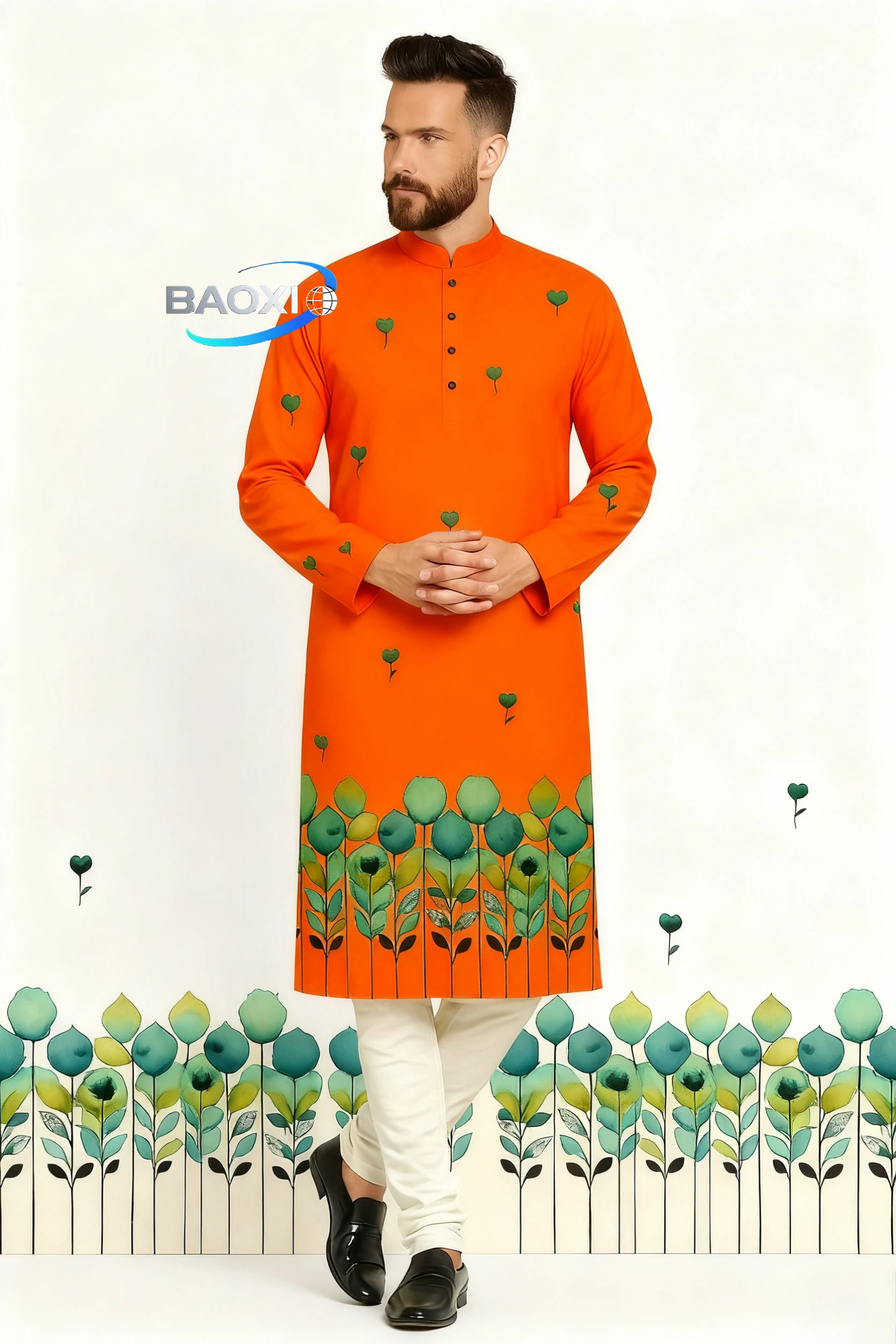 Men's printed kurta vardha with various patterns will be fashionable, comfortable, and fitted.