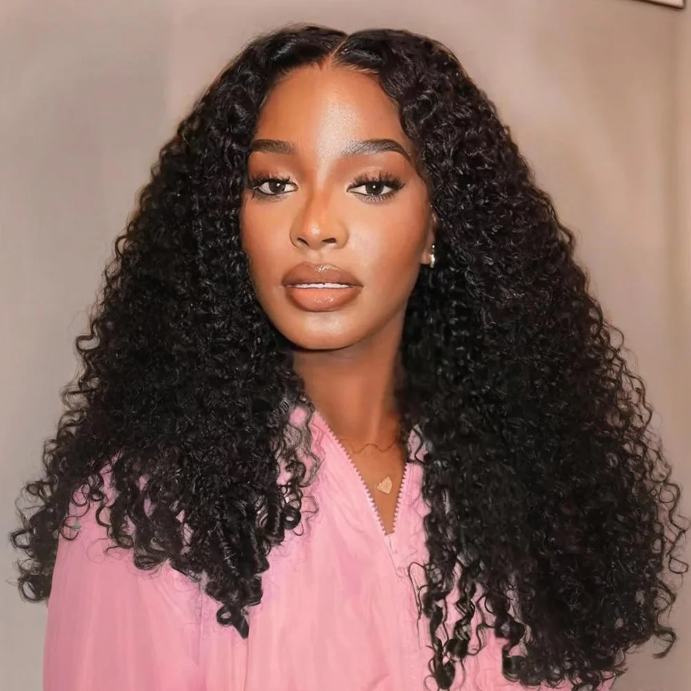 

Burmese Curly 7x6 Lace Frontal Human Hair Wig 220 Density Natural Black 13x6 HD Lace Front PrePlucked Wigs For Women 30 40 Inch