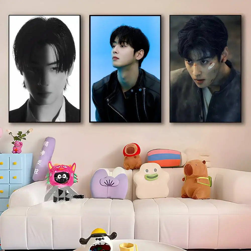 Korean Handsome Actor C-Cha Eun Woo Posters HD Print Vintage Wall Art Decor for Home Study Room
