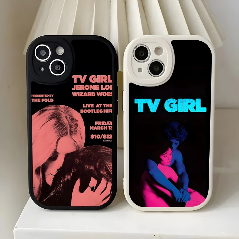 Hot Band T-TV Girl Phone Case For 15 Pro Max  Iphone 13 Pro 11 14 Plus 12 Mini X Xr Xs 7 8 Puls Se Lambskin Silicone Cover