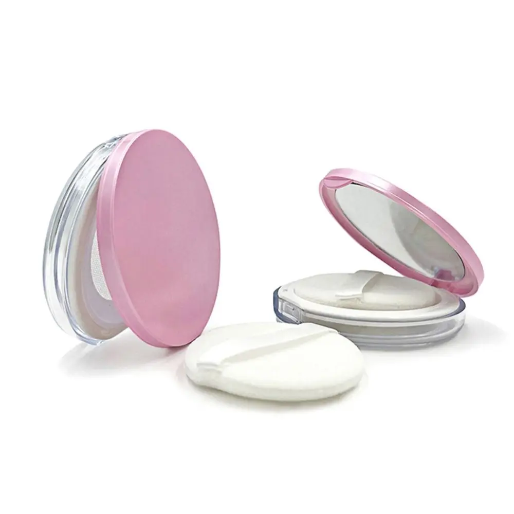 

Mini Round Makeup Box Portable Durable Bulk Powder Box Reusable With Mirror Makeup Powder Case Women