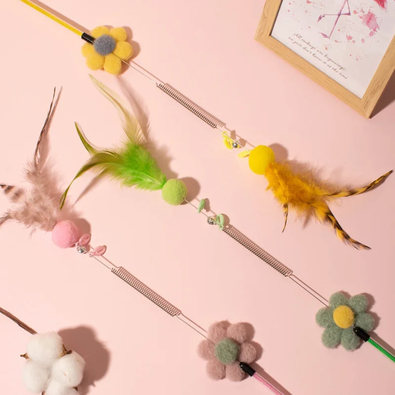 Varita interactiva con plumas para gatos y gatitos – Antiaburrimiento - imagen 3