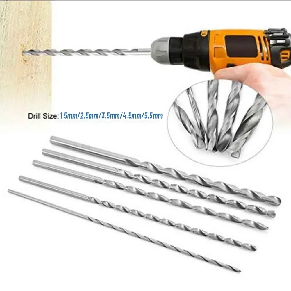 Extra Long HSS Drill Bits Diameter 1.5-5.5mm Length160-200mm Straight Shank Drill Bits Straight High Speed Steel Convenient-Dril