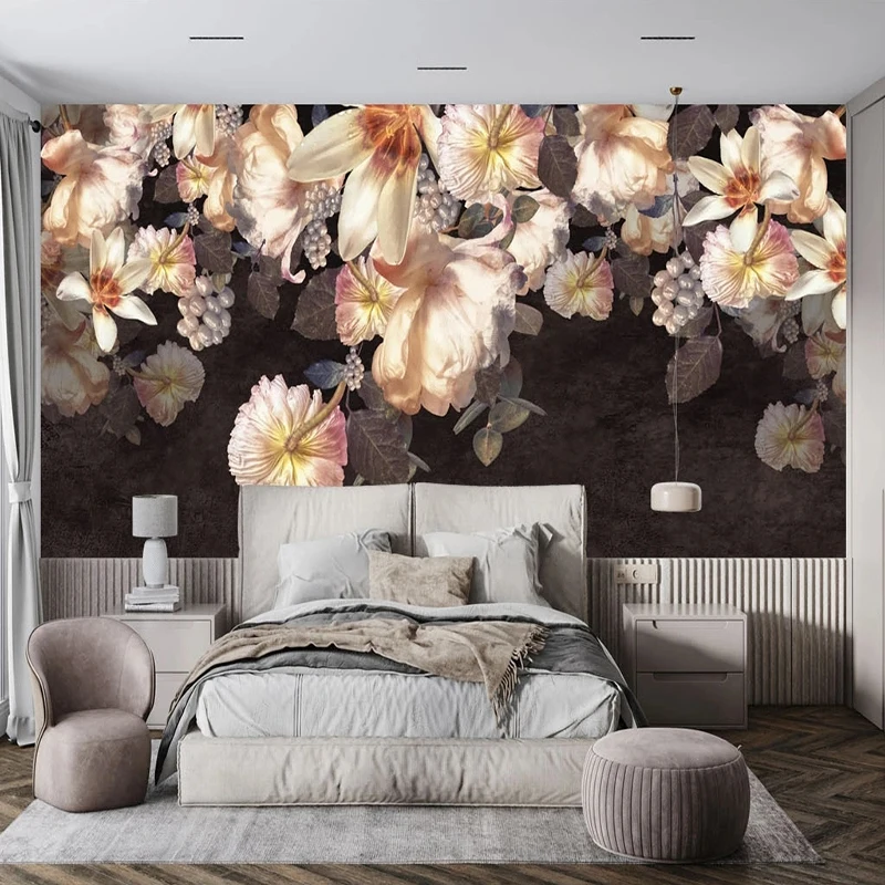 Custom 3D Wallpaper American Retro Oil Painting Pastoral Flowers Photo Murals Living Room Bedroom Background Wall Home Decor