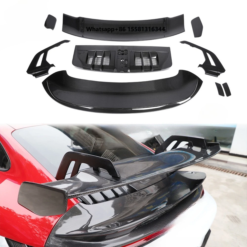 High Quality Dry Carbon Fiber GT3 Style Rear Wing Spoiler for  911 992.1 992.2 Rear Diffuser Splitter Lip Trunk Body Kits