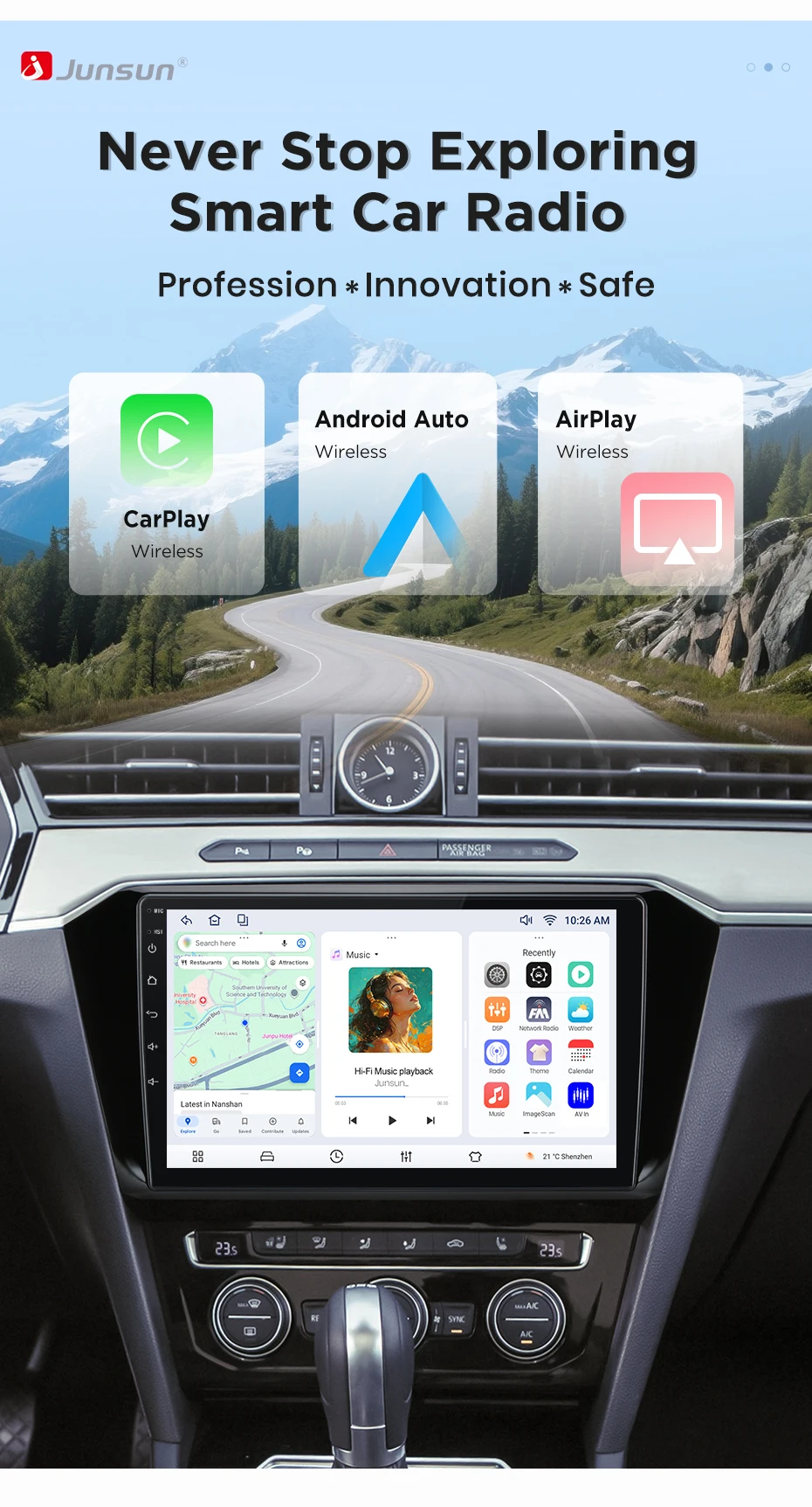 Android Autoradio für VW Volkswagen Passat B8 2015-2020 Multimedia CarPlay IPS Touchscreen 2 Din Navigation BT GPS 4G WIFI FM DSP RDS SWC