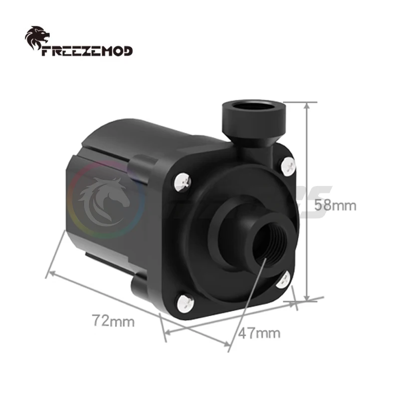 FREEZEMOD PC Cooling Water Pump, Silent Speed Regulation Version Ceramic Shaft Core Lift 4 Meters, 600L/H  PU-YSB008W