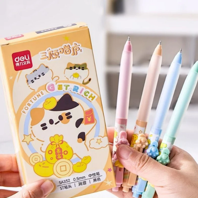 

24pcs/lot Kawaii Cat Paw Press Gel Pen Cute 0.5mm Black Ink Neutral Pens For Writing Office School Supplies