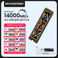 MOVESPEED 14000MB/s PCIe5.0 SSD NVMe M.2 2280 Internal Solid State Drive with DRAM Cache 2TB M2 SSD Hard Disk for PS5 Laptop PC
