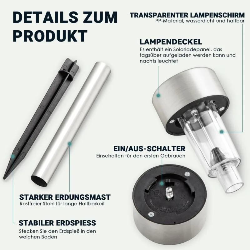 

Solar Powered Garden Lamp 2-16pcs Solar Outdoor Lights Lantern Waterproof Landscape Lighting Pathway Yard Lawn Garden Decor