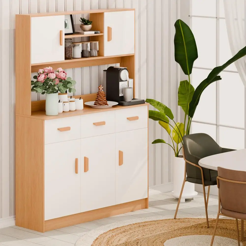 

Kitchen Pantry Storage Cabinet Freestanding Hutch Cabinet With Buffet Cupboard Utility Pantry Household Wall Tall Sideboard
