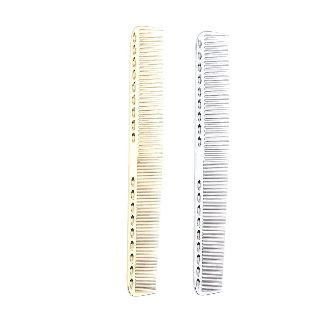 Wide Fine Tooth Hair Comb Men Professional Aluminum Salon Barber Cutting Comb Vintage Metal for Hairdresser