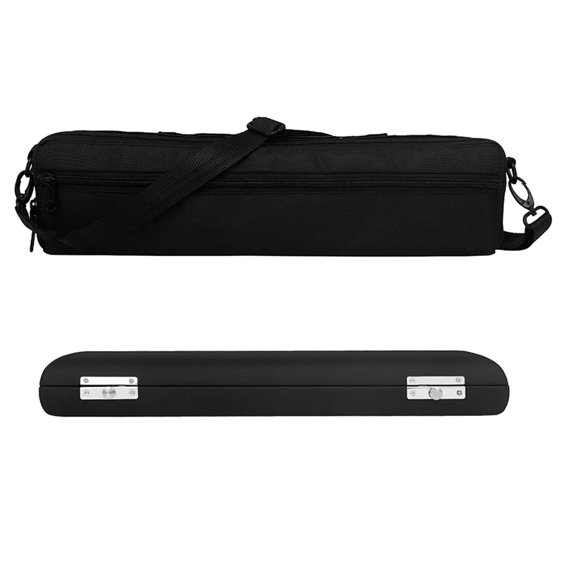 

1 Set Black 16-Hole Anti-Fall Protection Flute Storage Box Convenient Suitcase Bag Flute Bag