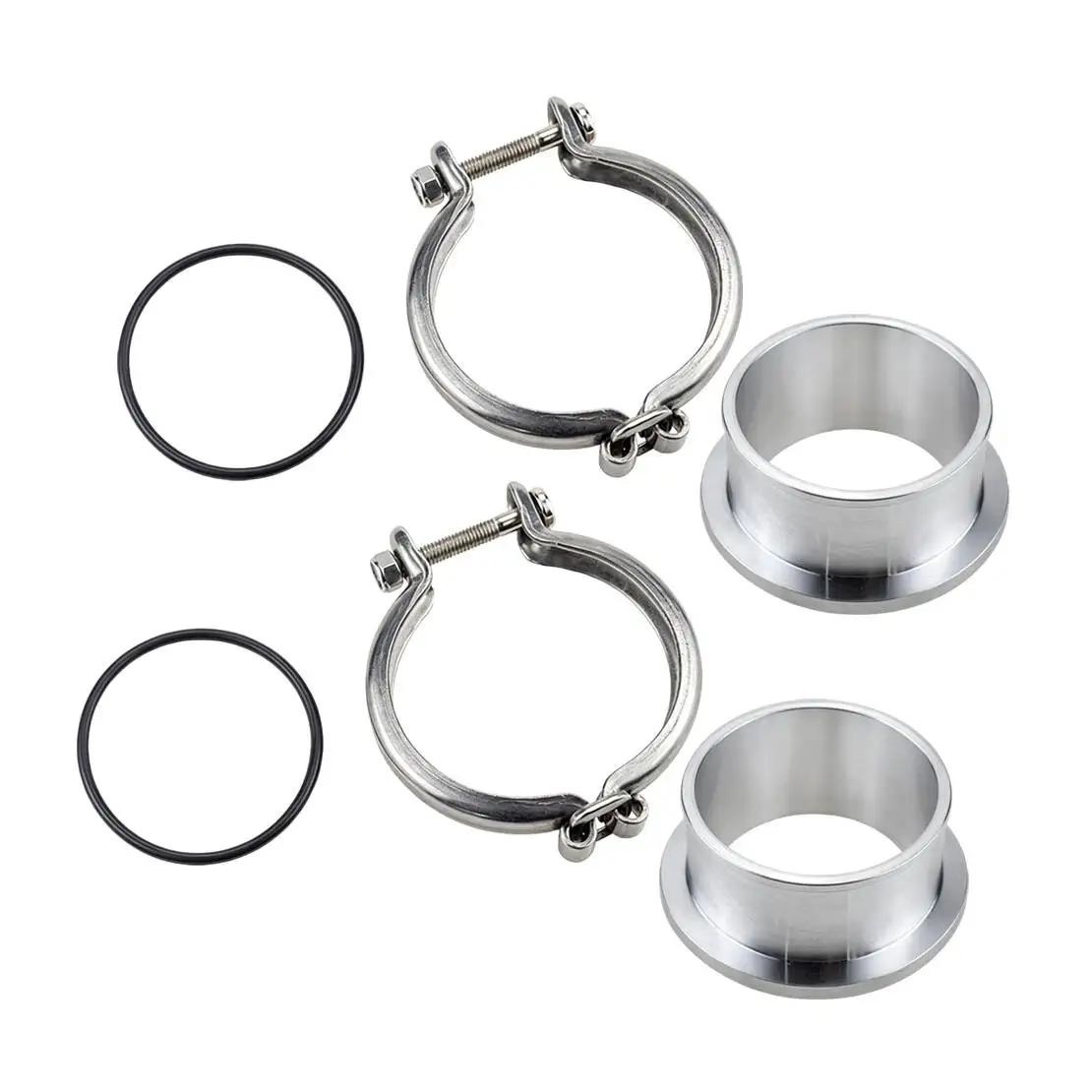 2 Sets Turbo Compressor V-band Flange Clamp O-Ring Gasket Kit Fit For Holset HX35 HX35W HX40W Dodge Cummins 5.9L