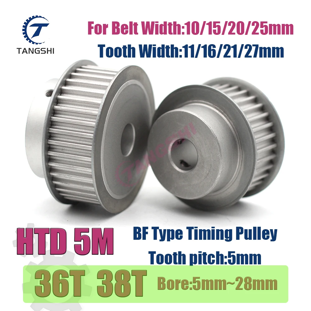 HTD 5M Synchronous Timing Pulley 36 Teeth 38 Teeth Bore 5mm-28mm for 10/15/20/25mm Belt 5M-36T 5M-38T - Industrial Drive Pulley