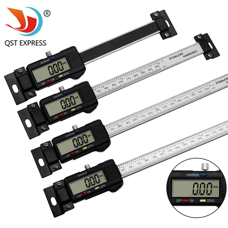 

Digital Level Caliper Stainless Steel Horizontal Vertical Display Ruler Measuring Range 0-10cm/0-15cm/0-20cm/0-30cm