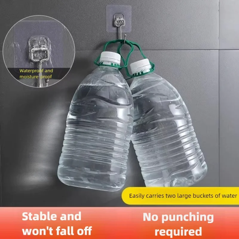 Household Clear Self‑Adhesive Wall Hooks, Heavy‑Load No Drill Acrylic Hooks, Waterproof Removable Hanger for Bathroom Kitchen D - view 4