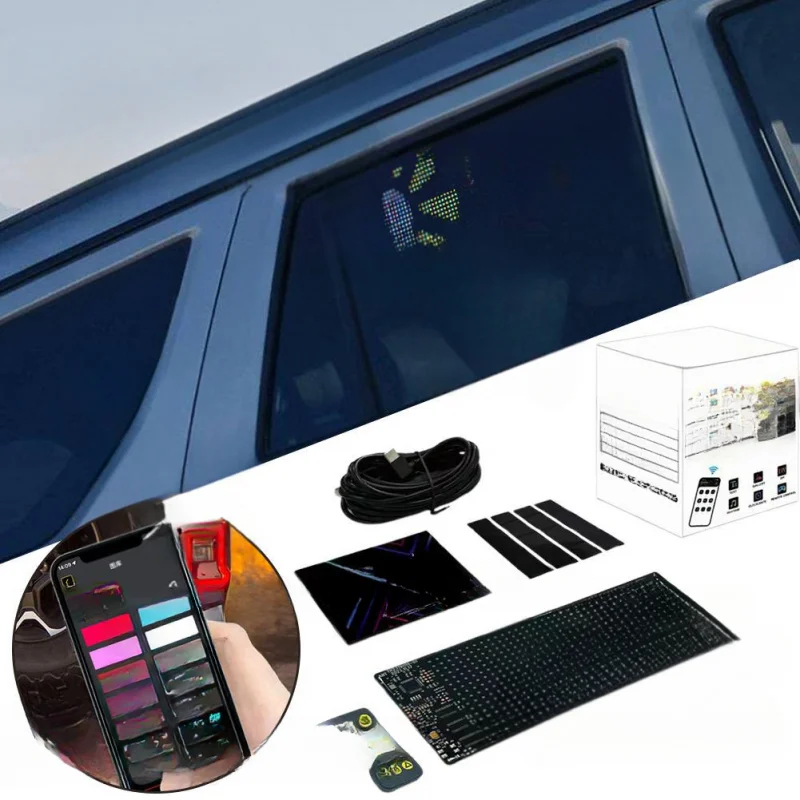 For Vans Flexible Screen Devil’s Eye LED Lights, Bluetooth-Controlled Dynamic Car Atmosphere  Functional as Advertising