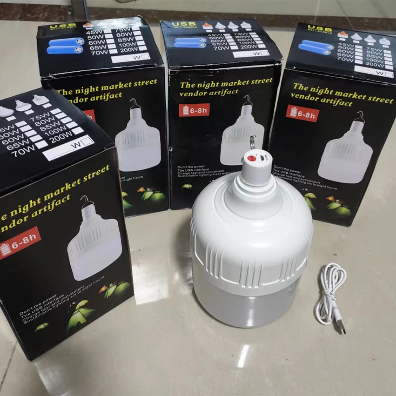 High Power 650w Emergency Lamp Bulb 5VDC USB Rechargeable Lantern Outdoor Portable Tent Lighting 135mm for Camping,Night Market