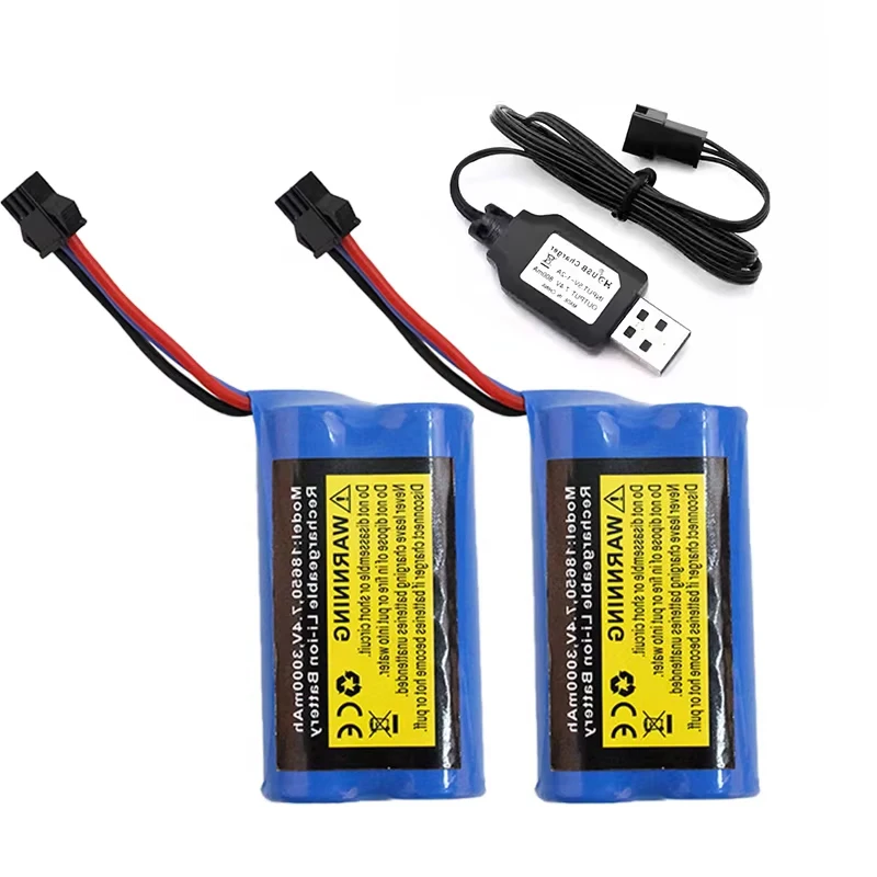 Für MN82, MN82S, MN99S, MN168, MN128, MN78 RC-Zubehör, Batterieladegerät, 3000 mAh 7,4 V Lithium-Batterieteile mit großer Kapazität