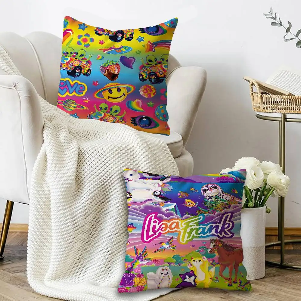 Brand L-Lisa Frank Personalized Pillow Cover Kids Bedroom Wild Party Decor Pillowcase kid Birthday shower Gift