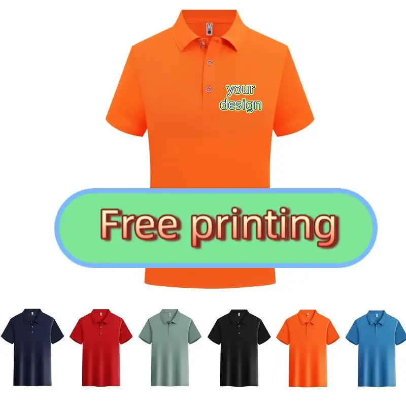 Men's Quick Drying Short Sleeved Polo Shirt Personalized Custom Design Print Logo Diy Company Employee Work Clothes Workwear Top