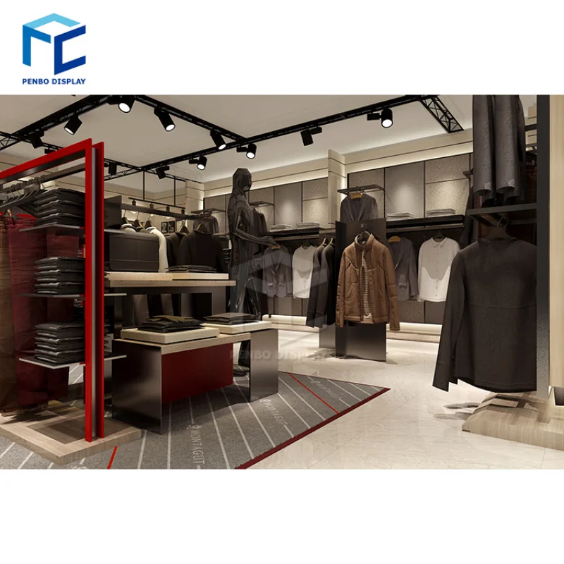 

2025customized. customized fashion garment shop display stand rack decoration furniture clothes store interior design