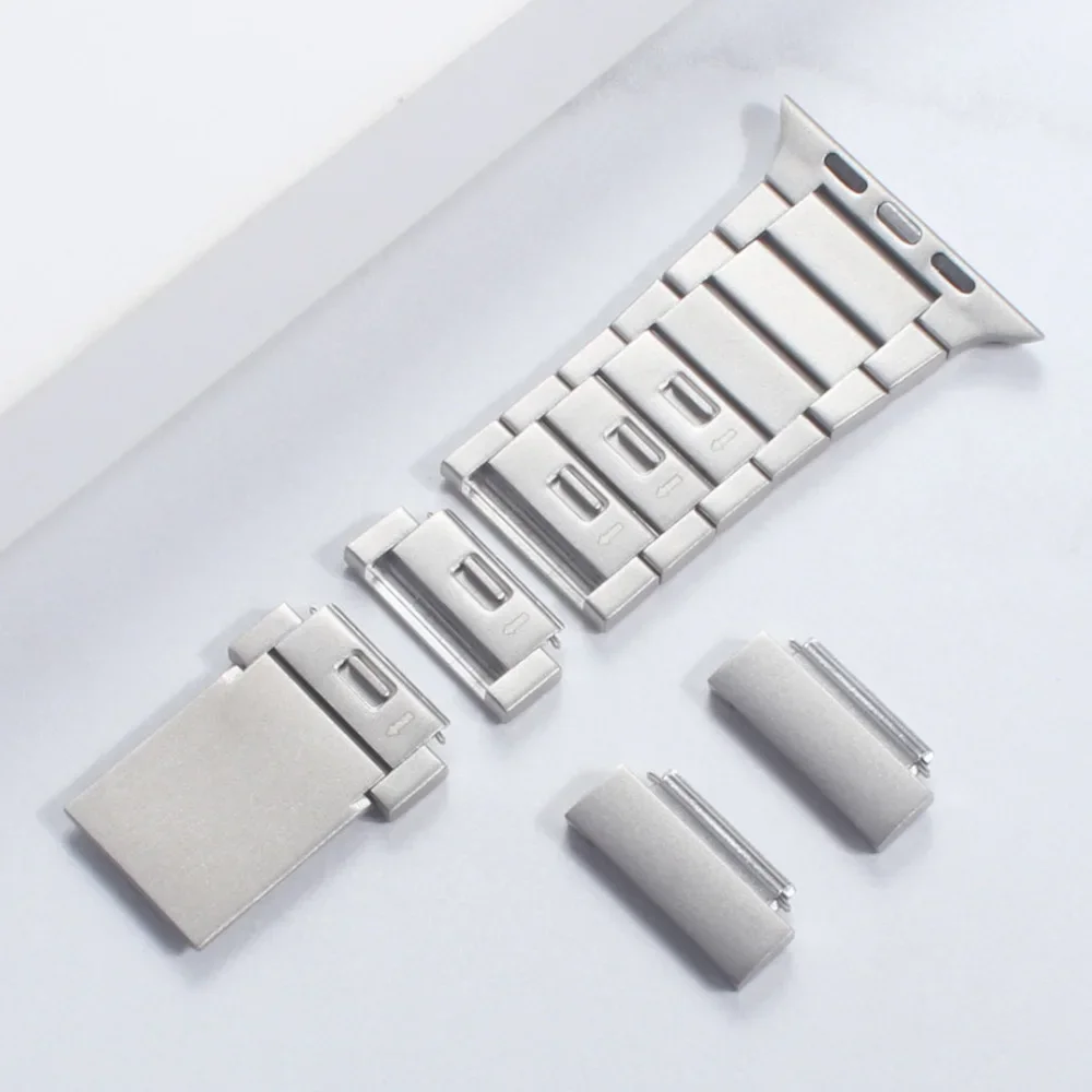 Luxury Stainless Steel Strap for Apple Watch Band Ultra 49mm 45mm 44mm 42mm Titanium Color Magnetic Bracelet for IWatch 8 7 6 5