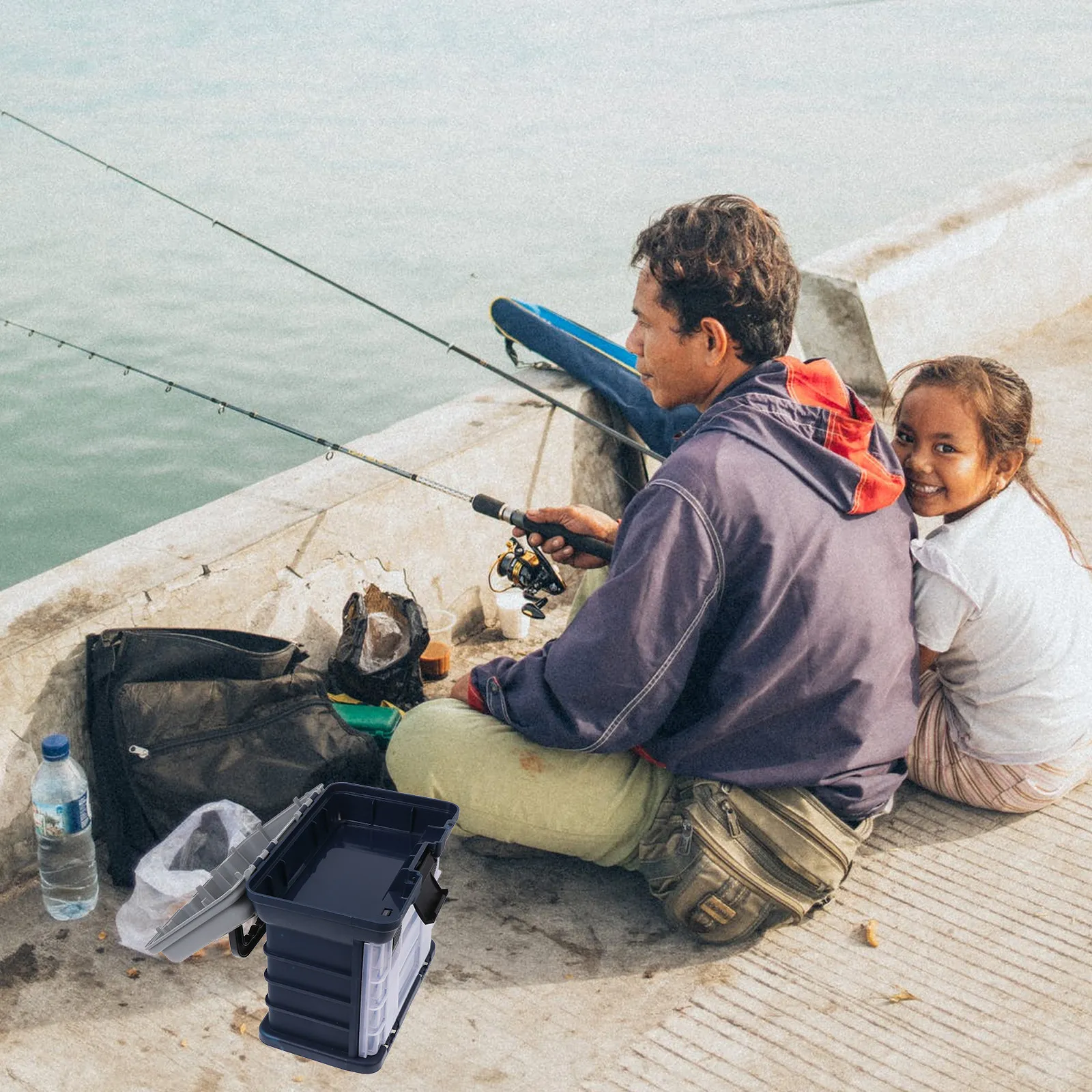 

Коробка для рыболовных приманок, 4-уровневая, складная, для хранения снастей, ударопрочная, износостойкая, портативный органайзер для рыболовных принадлежностей, 1 шт.