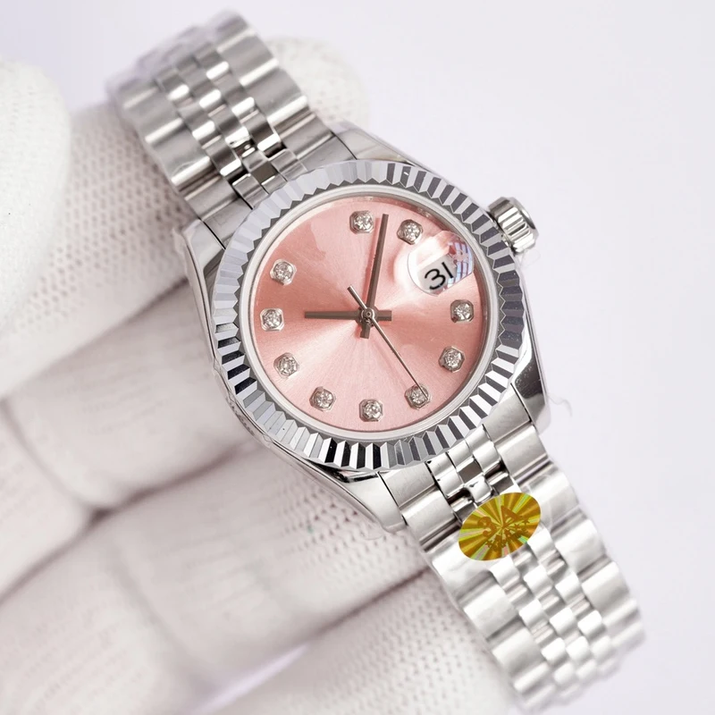 Reloj de pareja de marca de lujo para amantes, reloj mecánico de estilo clásico de 28mm para mujeres elaboradas por Rolexes, regalo maravilloso de inspiración