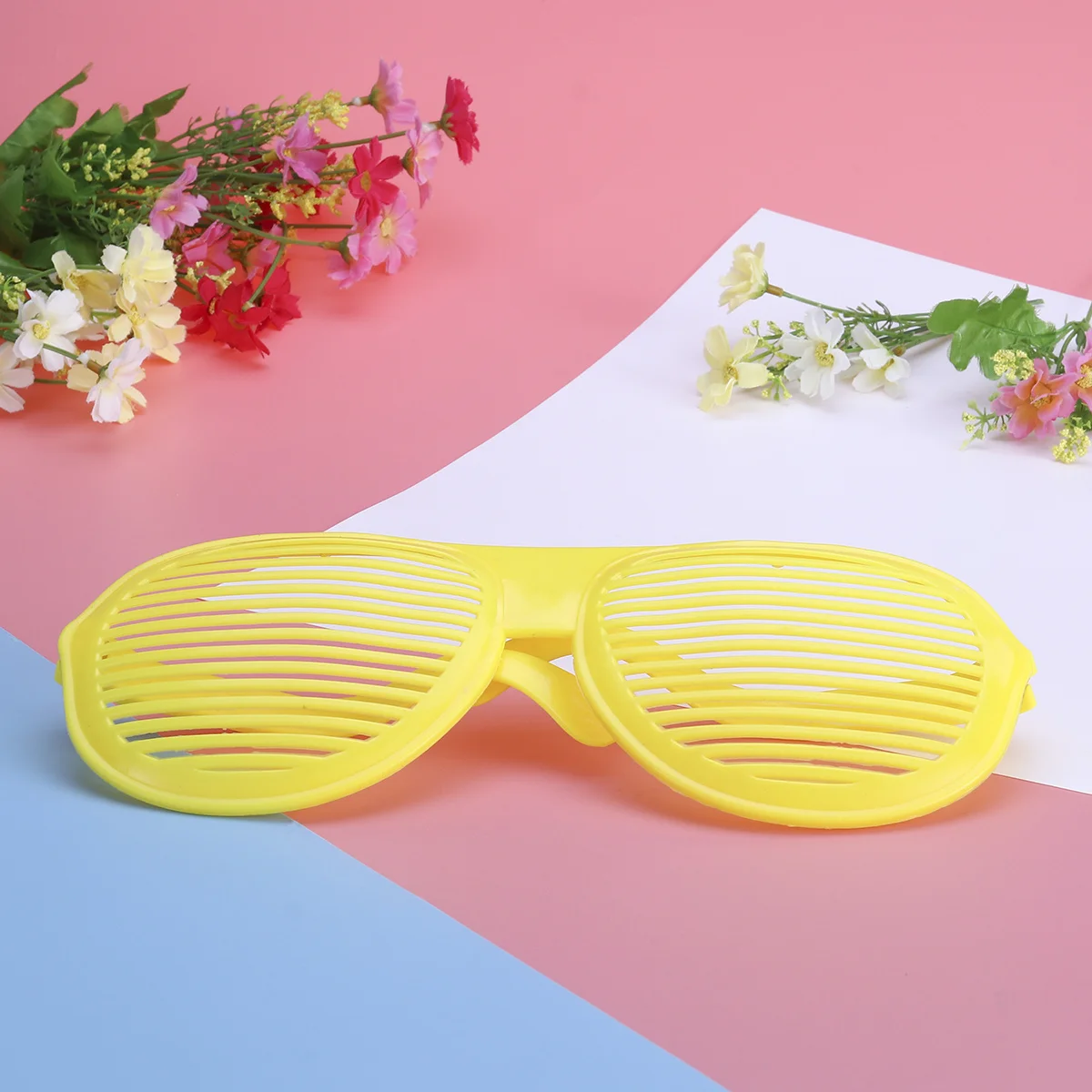 

Creative Fun Yellow Oversized Glasses Fashion Shutter Shades for Party Events Unique Look Face Slimming Cool Statement Accessory
