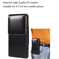 Universal 4.7-6.9inch Smartphone Case Belt Clip Mobile Phone Bag Holster Leather Case For Samsung S24 S23 S22 Plus S24FE Note20