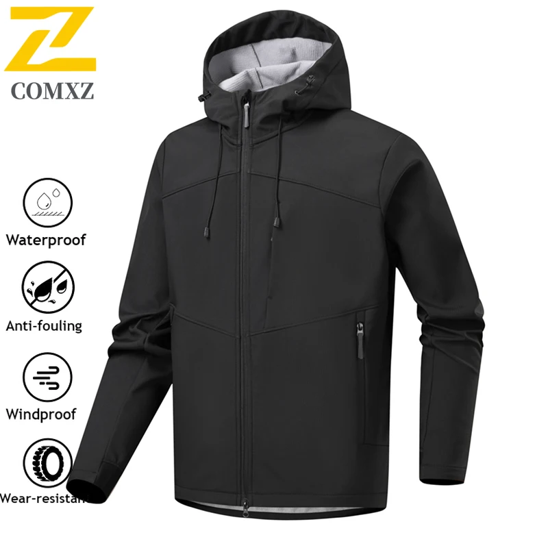 Ski Sports Jacket unisex Outdoor Bike Soft Shell Wear-resistant Waterproof Windproof Windbreaker Mens Hiking Camping Hooded Coat