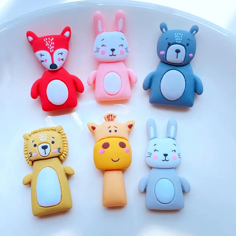 10Pcs New Kawaii Cute Cartoon Animal Series Flat Back Resin Cabochons Scrapbooking DIY Jewelry Craft Decoration Accessorie