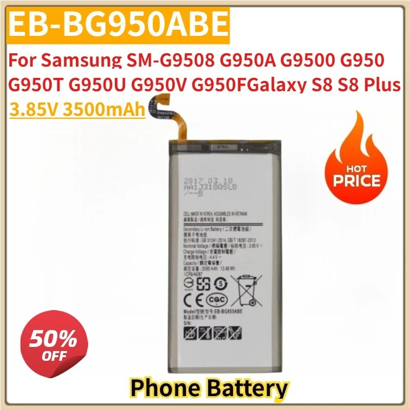 

Новый аккумулятор для мобильного телефона 3,85 В 3500 мАч EB-BG950ABE EB-BG950ABA для Samsung SM-G9508 G950A G9500 G950 G950T Galaxy S8 S8 Plus