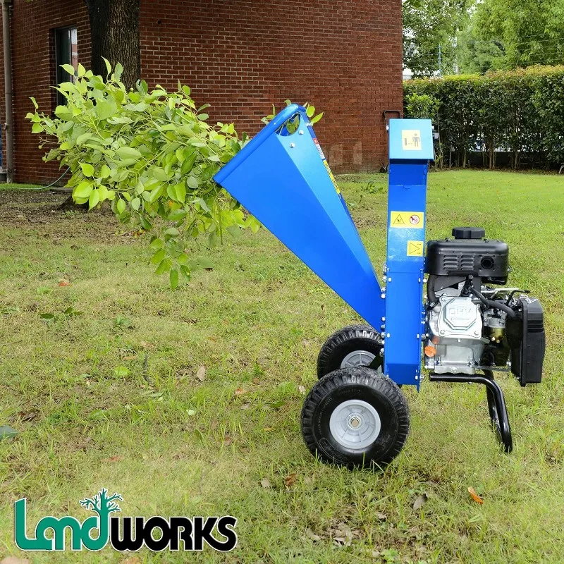 Mini Wood Chipper Shredder Mulcher Heavy Duty 7HP Compact Design 3" Inch Max Capacity