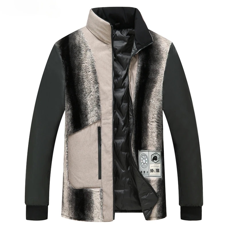 Chaqueta de plumón de pato blanco con capucha para hombre, abrigo informal cálido con bloqueo de grafeno, temperatura, tendencia de moda, Otoño e Invierno