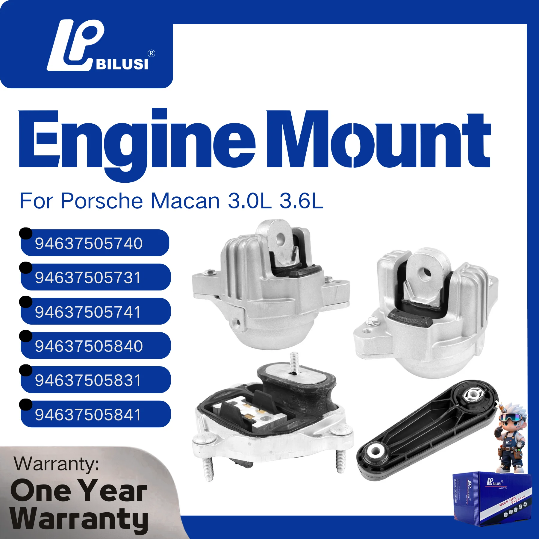 

BILUSI 4 шт. 94637505740 94637505840 Высококачественные новые опоры двигателя для Porsche Macan 3.0L 3.6L 94637505731 94637505831