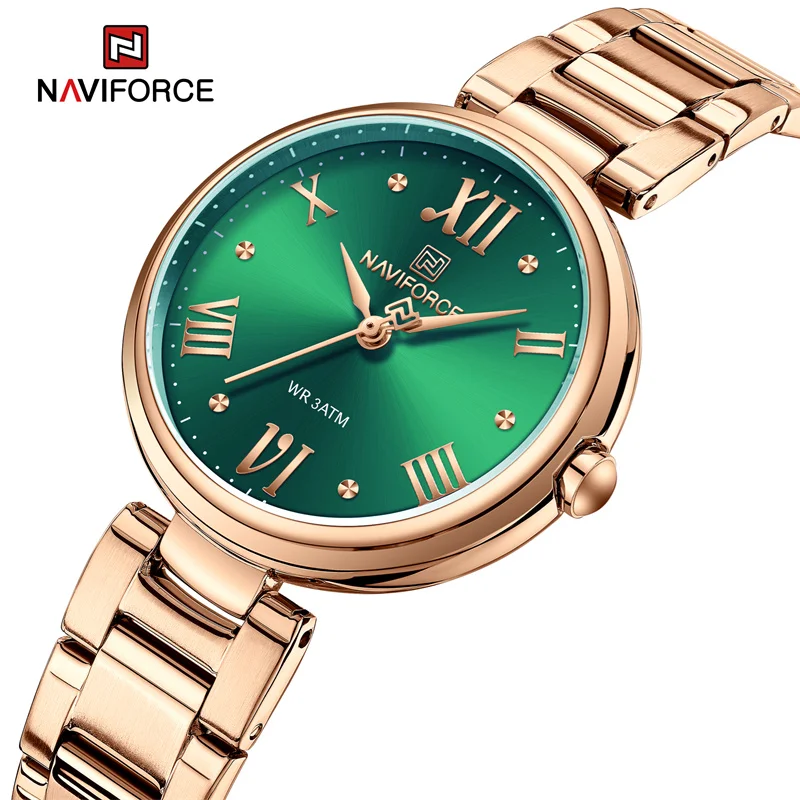 

NAVIFORCE Brand Classic Elegant Watches for Women Quartz Luxury Simple Wristwatch Ladies Stainless Steel Clock Montre Femme 2023