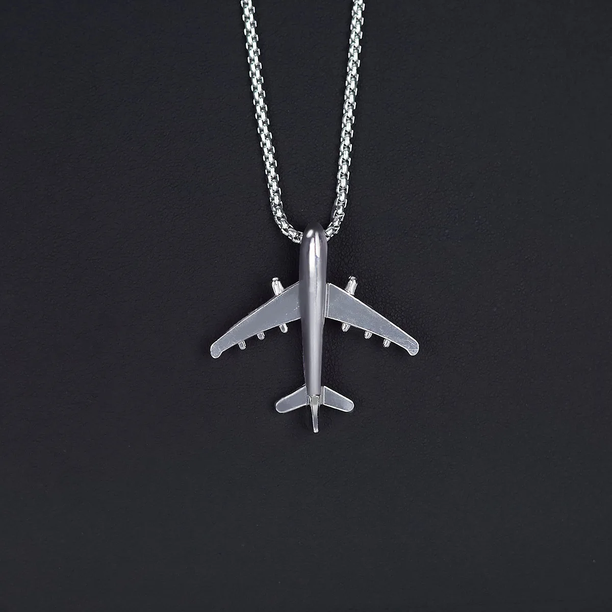 Noter New Trendy Men Airplane Necklace 28 Inchs Long Collar Hiphop Rock Pendant Colar Masculino Male Accessories Boyfriend Gift