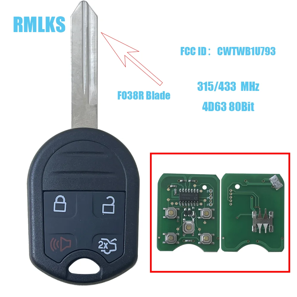 Дистанционный ключ CWTWB1U793, 315 МГц, ID63