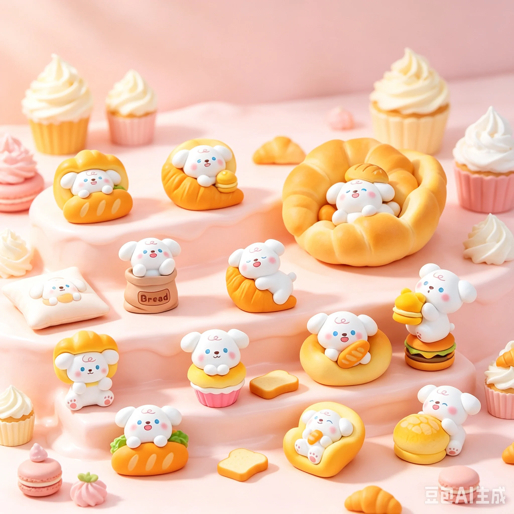 9 resin dolls baking puppies cute resin cute particles table decorations ornaments used for computer desk decoration