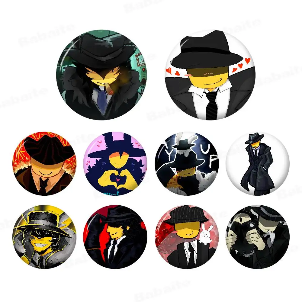 Funny Forsaken Mafioso Tinplate Pin Button Custom Anime Role Old-school Brooch Cartoon Collar Badge Jewelry Gift Fans