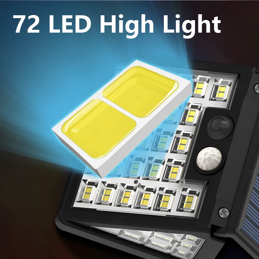 

72LED солнечный настенный светильник уличный светильник водонепроницаемый датчик движения солнечный свет уличный фонарь садовый декоративный безопасный аварийный светильник