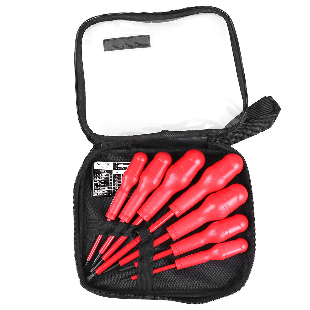 

7pcs Insulated Screwdriver Set Ergonomic Handle Durable Pp Cloth Metal Small Bag Included Manual Tool Ratchet Spanner Mechanical
