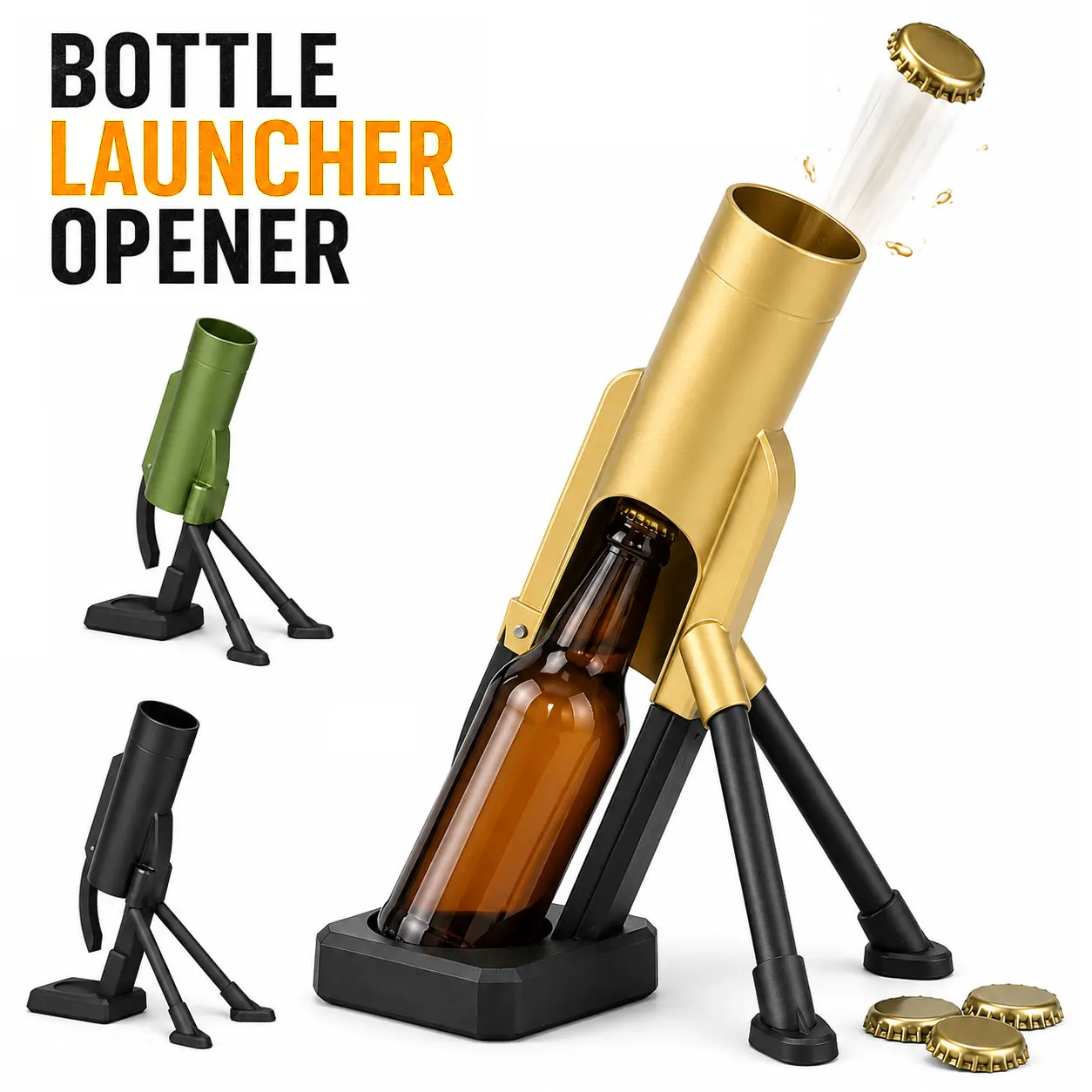 Image of Neuartiger Flaschenöffner mit Mörser-Design, lustiger Kronkorken-Shooter, Bierflaschenöffner, coole Geschenke für Männer, Party- und Bar-Accessoires, Gadgets