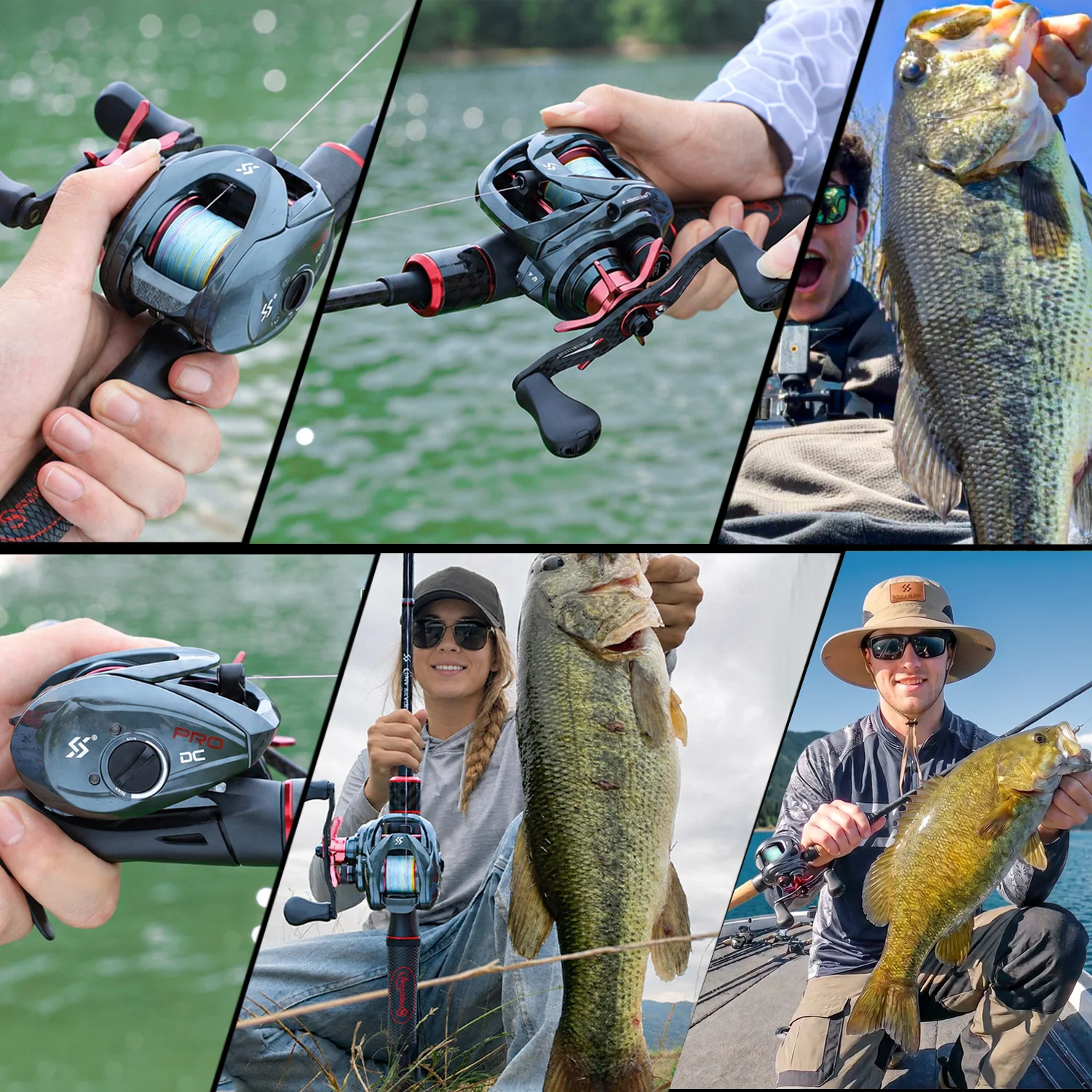 Sougayilang PRO DC Elektronische Baitcasting-Rolle Anti-Backlash 7.2:1 Übersetzungsverhältnis 7+1BB Carbon-Griff Salzwasser-Angelrolle – Detail 18