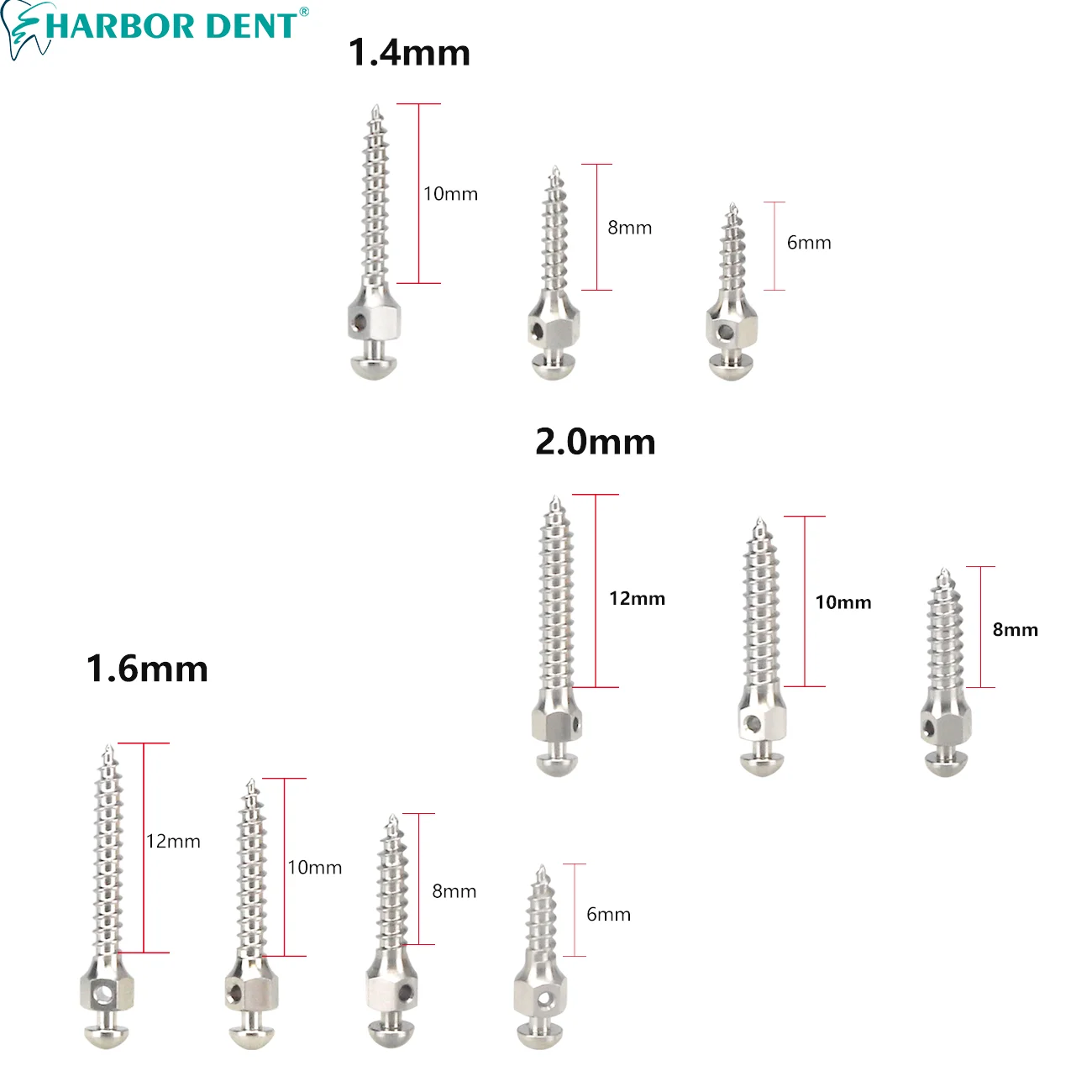 1Pc Micro impianti dentali vite di ancoraggio ortodontico 9 dimensioni Mini viti strumento di abbinamento per cacciavite a perno per canale radicolare dentista